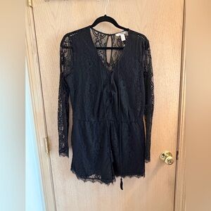 NWT Forever 21 Black Lace Jumpsuit